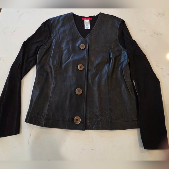 Anne Klein Women's Genuine Leather  Jacket  Sweater - Item 057 - Picture 7 of 14